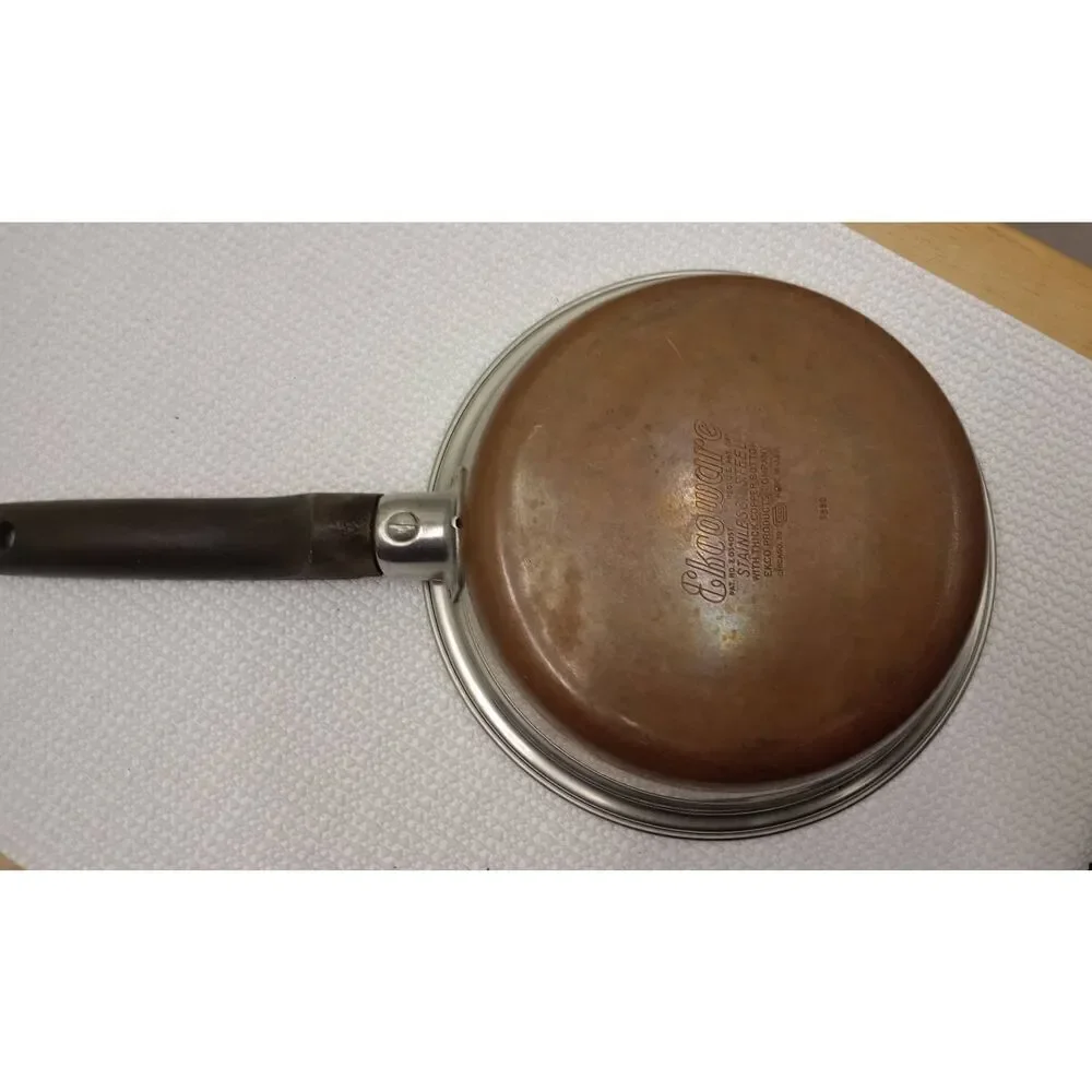 Vintage ekcoware aluminum and copper 6 in. frying pan
